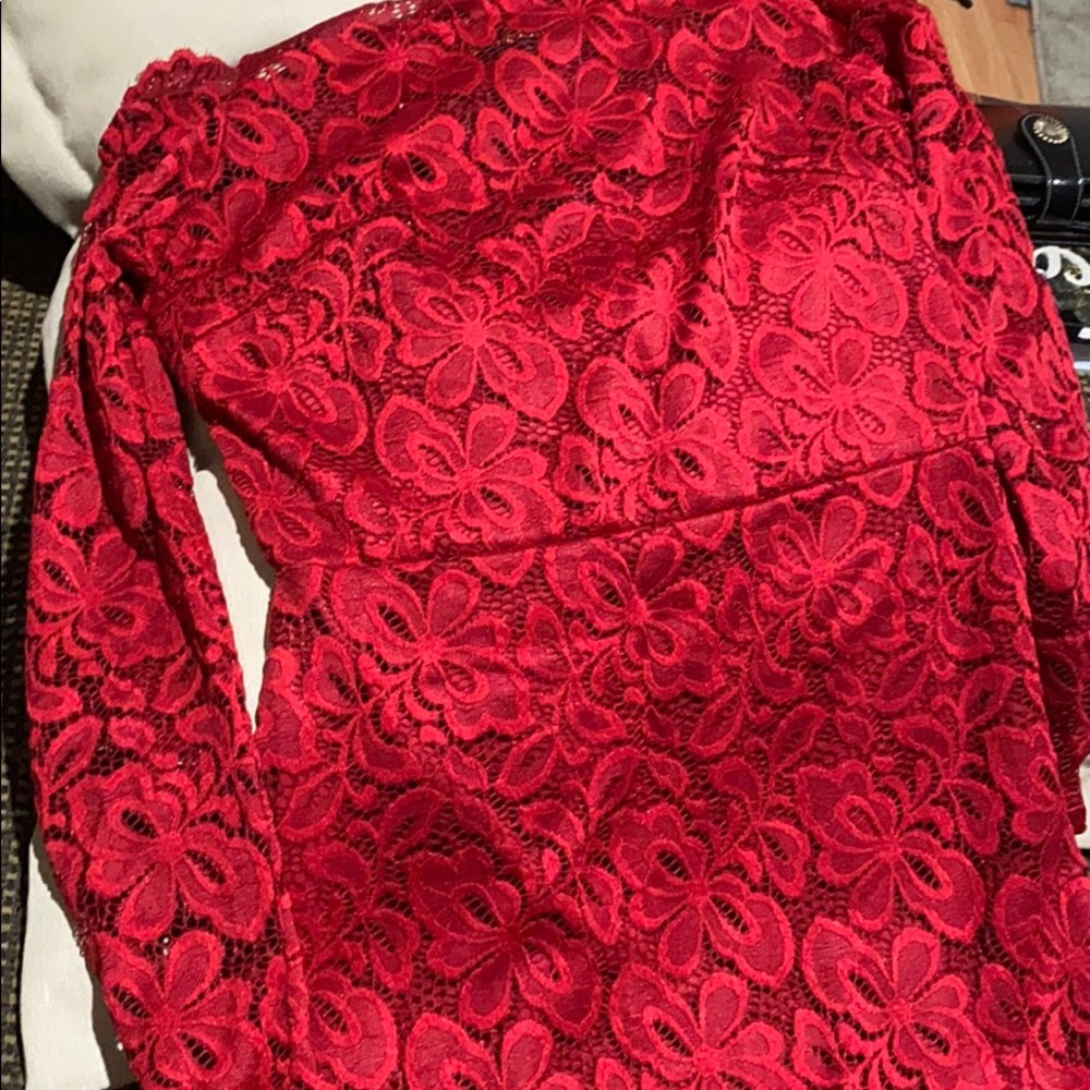 Off shoulder red dress